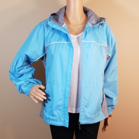 Reebok Light Blue Full Zip Windbreaker. Size M. - Picture 3 of 8